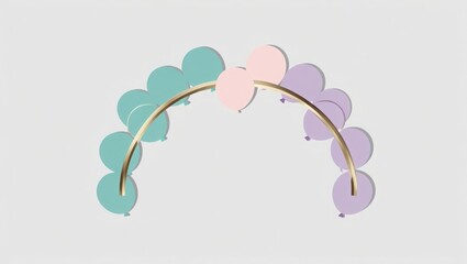 illustration, frame design, balloons, semicircle