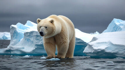 polar bear on an ice floe