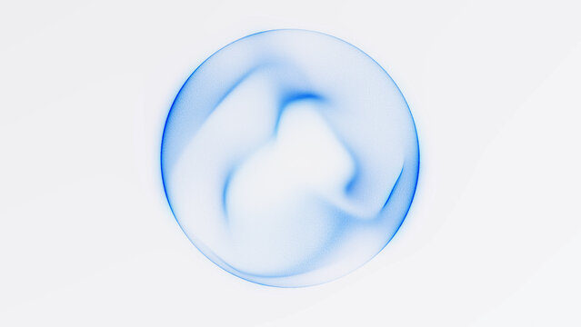 Minimal abstract blue sphere with soft fluid distortion and subtle plasma texture on white background. Clean futuristic orb with smooth gradient light and modern digital aesthetic.