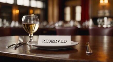 the sign on the table is reserved for restaurants