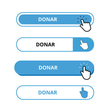 White and blue donar bar buttons isolated on a white background (trad. donate)