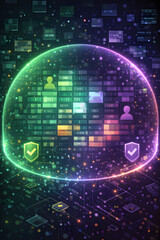 Obraz premium Data anonymization and privacy protection concept with masked dataset inside secure boundary