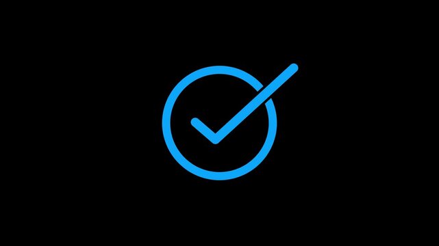 Animated Check Mark Symbol  Success Accepted Approved Tick Icon Animation. Success, correct or selection icon animation.