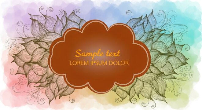 Creative abstract text bubble with lorem ipsum and decorative botanical design background