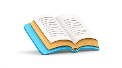 Open book icon with blue cover and white pages illustration