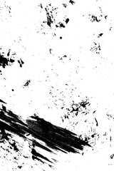 Naklejka premium Abstract smears of black acrylic paint isolated on a transparent background.