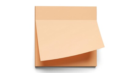 Fototapeta premium A top-down view of a stack of peach-colored sticky notes with one note peeled back.