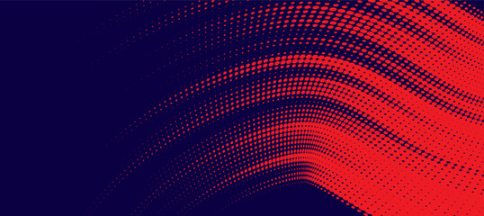 Fototapeta premium Abstract speed lines style red color halftone banner design template.