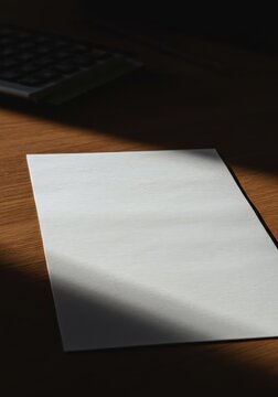 A blank paper document used for sales transactions, accounting, and inventory tracking purposes, lying on a desk surface ,sales ,professional ,record