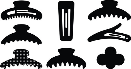 Black cat silhouette vector set with white eyes, mysterious kitten poses, feline icons, spooky halloween elements, isolated domestic pets graphic © Jannatun