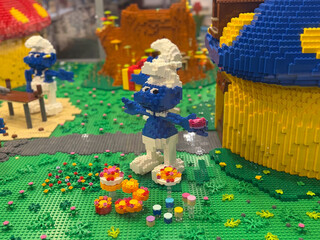 Naklejka premium Lego smurf diorama