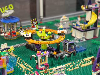 Naklejka premium Lego amusement park playset scene