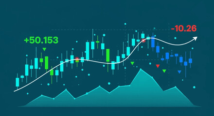 Naklejka premium Financial Market Trends and Stock Exchange Graphs.