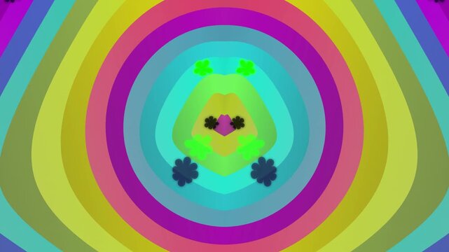 Colorful Abstract Frog Animation Loop Background.