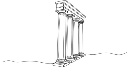 Naklejka premium Ancient roman column line art: classic architectural design. no editable stroke