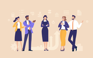 Fototapeta premium Successful businesswoman. symbolizing collaboration, strategy, communication, and continuous business growth.