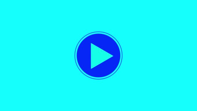 play button animation. video music play .media play rotation animation on black background.