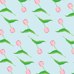 seamless pattern with tulips