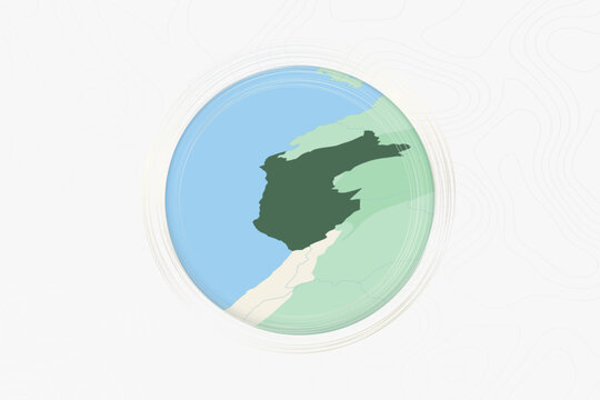 Stylized Map of Peru with Neighboring Areas.