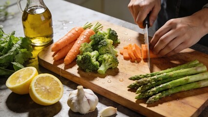 Fresh Veggie Chopping Board Healthy Prep