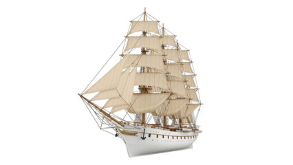 Isolated tall ship sailing vessel against a clean backdrop, perfect for maritime or historical themes © Miguel