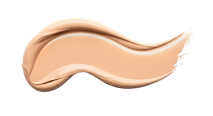 A swatch of liquid foundation makeup on a white background