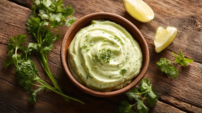 A creamy avocado cilantro dip variation served chilled