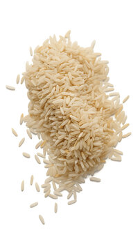 Studio Shot 3D Render of a Longitudinal Pile of Dry Brown Rice Grains Isolated on Plain White Background