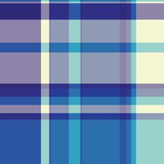 Obraz premium Iconic plaid vector seamless, underwear check textile texture. Fibre background fabric pattern tartan in pastel and blue colors.