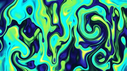 Swirling Luminescence Abstract Liquid Art.