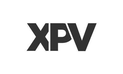 Fototapeta premium XPV logo design template with strong and modern bold text. Initial based vector logotype featuring simple and minimal typography. Trendy company identity.