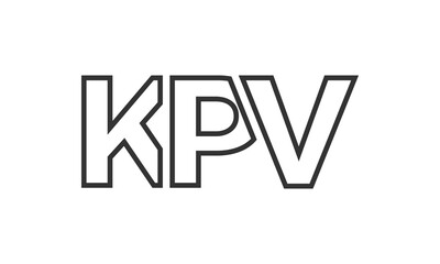 Obraz premium KPV logo design template with strong and modern bold text. Initial based vector logotype featuring simple and minimal typography. Trendy company identity.