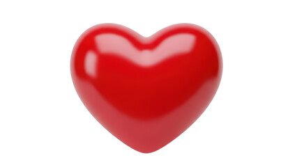 A single red heart isolated on transparent background