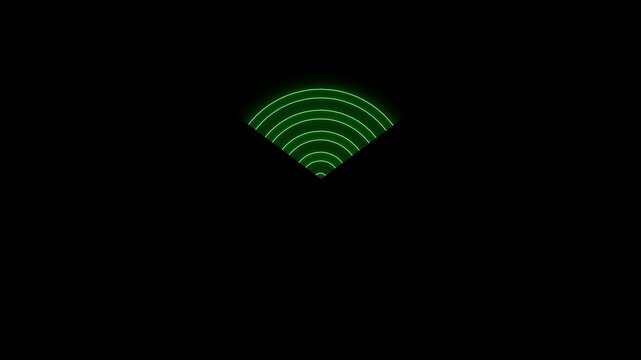Glowing neon wifi error stoke icon animation,