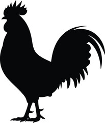 Black rooster silhouette vector © SIULI