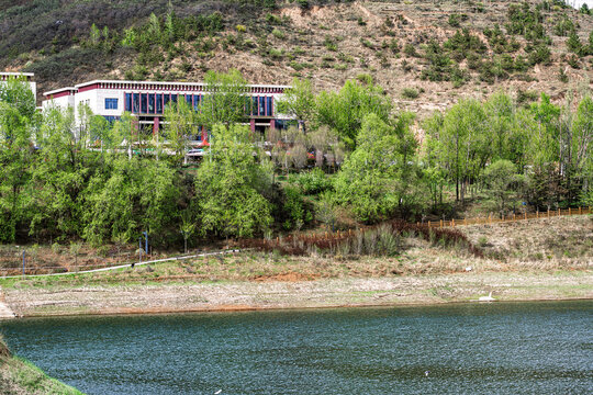 Scenery of Lianhu Lake Scenic Area, Xining City, Qinghai Province, China