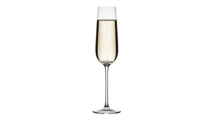 Isolated flute glass of sparkling champagne, elegant drink for celebration, anniversary or New Year © Paula