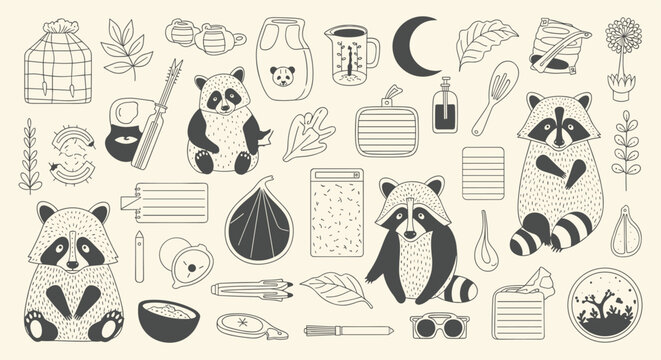 Whimsical Woodland Creatures and Nature Elements Collection for Creative Projects