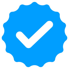 Blue Verified Badge Vector, Authentic Account Checkmark Icon for Social Media EPS
