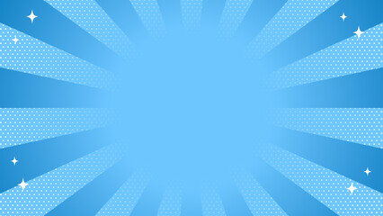 Fototapeta premium Light blue radial sunburst background with copy space for sale promotion banner design