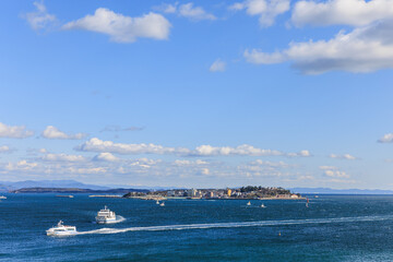 羽豆岬から見た日間賀島の眺望　愛知県南知多町