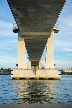 Symmetrical View Beneath Marcelo Fernan Bridge in Cebu