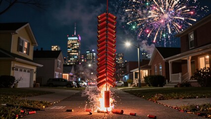 Fireworks set off during Chinese New Year