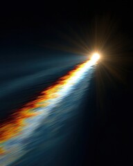 Abstract Comet Streaking Across Night Sky