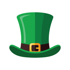 St. Patrick's Day green leprechaun hat vector illustration isolated on white background
