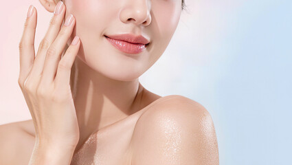 Naklejka premium アジア人女性のビューティーイメージ