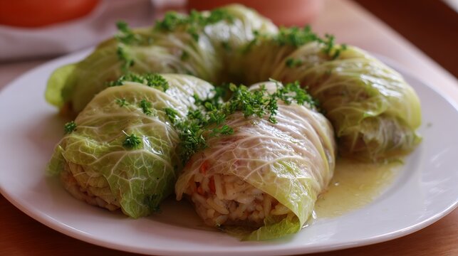 Cabbage leaves hold tasty fillings of meat, rice, and veggies.