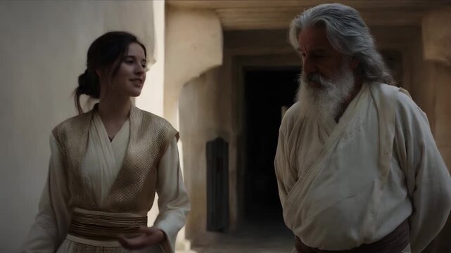 King David Confirms Solomon&rsquo;s Throne at Bathsheba&rsquo;s Request. Biblical Story Scene