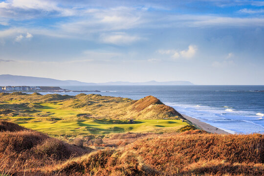 Royal Portrush Golf Club and Fifth Green at Whiterocks Portrush Northern Ireland
