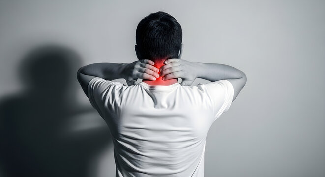 Man experiencing neck pain and discomfort